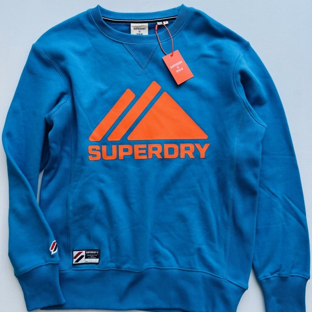 Superdry Mountain Sport Mono Crew Sweatshirt Aqua Blue ( S )
